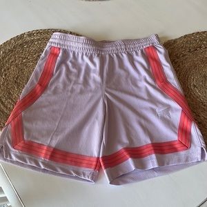 Nike Fly Girls Size L Lavender, Pink and Orange basketball shorts. CUTE. NWT